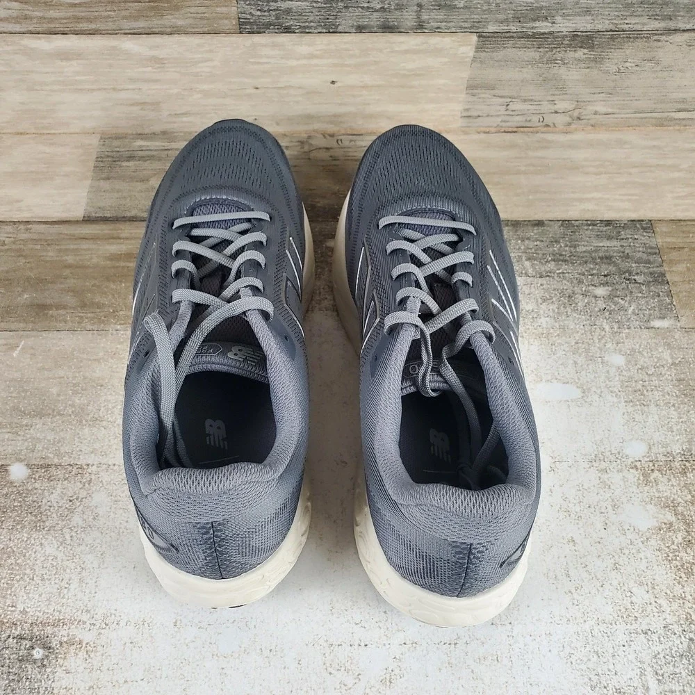 New Balance Fresh Foam 680 V8 Mens Running Shoes Sz 9.5 D Gray Lace Up Sneakers